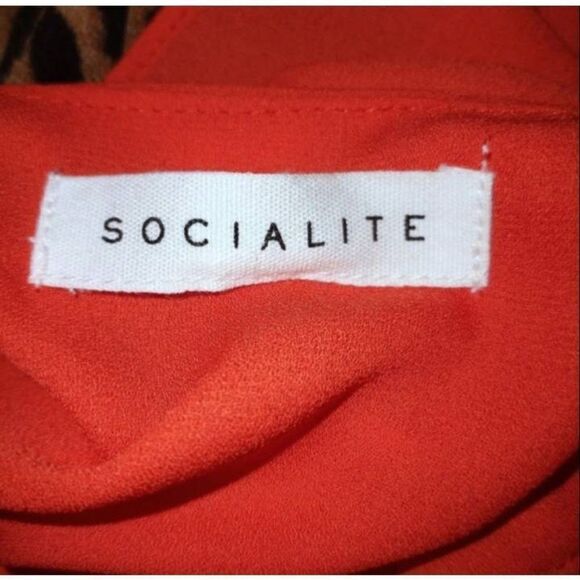 SOCIALITE RED V-NECK ADJUSTABLE STRAPS LACE CAMISOLE SLEEVELESS TOP SZ.XS/S EUC. - Picture 6 of 7